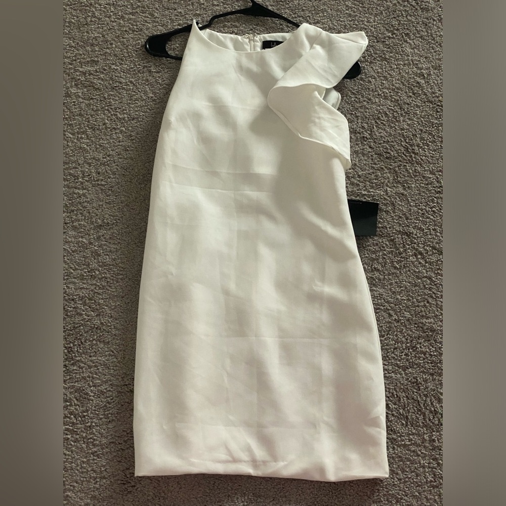 Lulu’s White Ruffle Sleeve Mini Dress, S